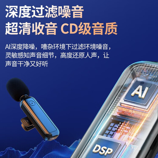 Fashion tribal radio microphone wireless lavalier microphone supports mobile phones, cameras, computers, tablets, Bee live recording equipment, Douyin short video shooting, karaoke noise reduction wireless microphone, Type-c interface, Android/Apple 15,16, one to one