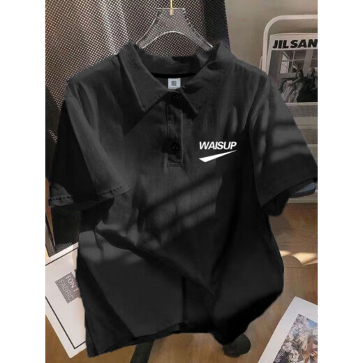 重磅polo衫短袖男款ins潮牌夏季宽松纯棉百搭半袖体恤翻领上衣服 【3895*wasp】-白色 3XL _170-190斤