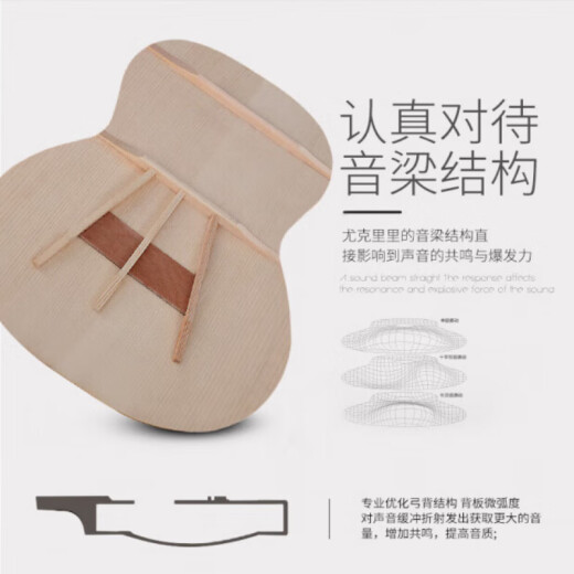 骊歌【德国】正品单板尤克里里女初学者男生乐器小吉他学生儿童礼物 轻奢印记 23英寸