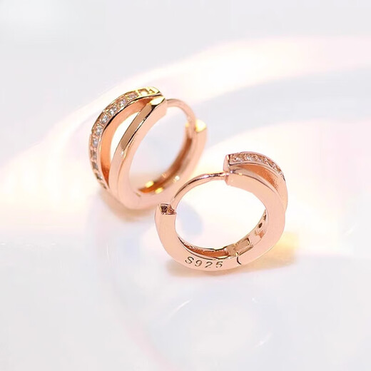 DL 1998 18k gold plated rose gold earrings, 18K gold earrings found missing after being removed from the store, rose gold earrings