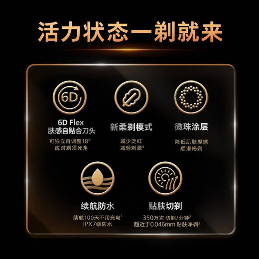 飞利浦男士电动剃须刀S1883旋风1系刮胡须刀全身水洗进口刀头新品礼物男 S3886官方标配