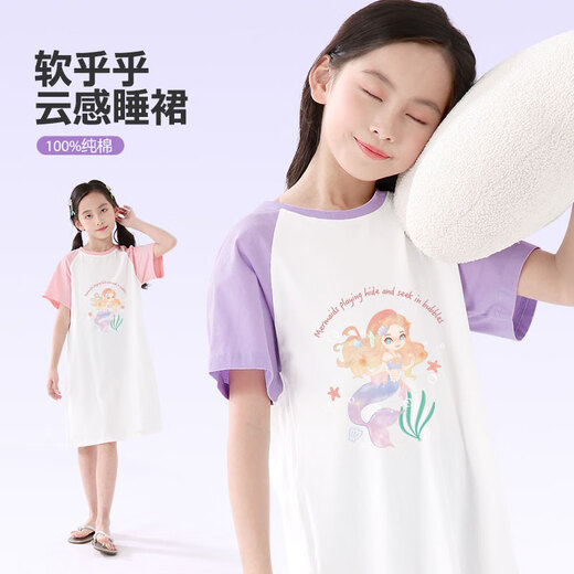 班尼路女童睡衣2025夏季薄款小女孩夏款洋气睡裙中大童透气舒适家居服夏