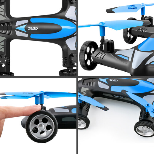 Modèle de légende du domaine Star Aircraft Remote commande Aircraft Drone Land and Air Dynamics Charge Quadcopter Remote Control Car Children's Boy Toy Small Blue [Édition haut de gamme personnalisée + Mode Dual et Air Dual + 4k Four Electric [30 jours de mauvaise garantie de remplacement / vie]