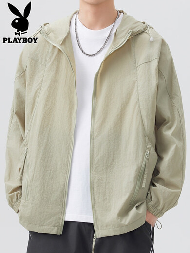 Playboy sun protection clothing for men UV protection 2025 new summer ice silk fishing clothing sun protection clothing thin jacket 7731 mist gray XL