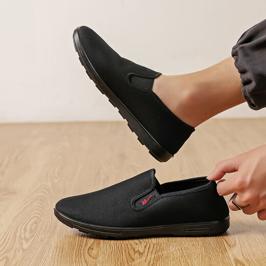 Warrior canvas shoes men's shoes casual shoes lightweight wear-resistant versatile board shoes WXY(S)-6228 black 43