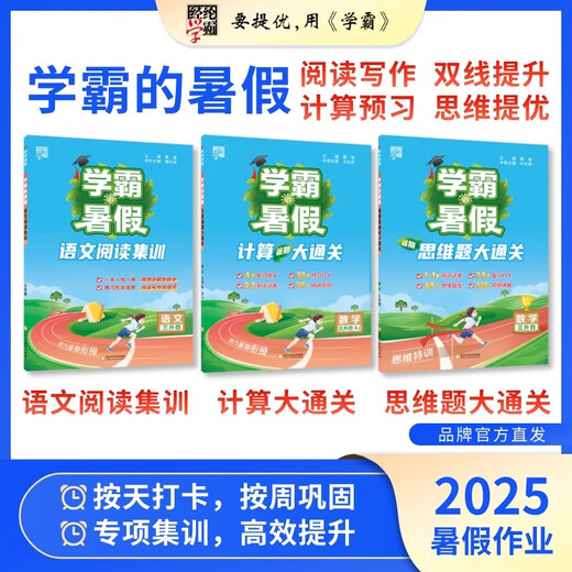 2025经纶学霸的暑假衔接一升二升三升四升五升六语文阅读集训数学计算思维题大通关人教苏教北师版总复习预习12345年级暑假作业 【3册】阅读集训+计算大通关+思维大通关【人教版】 五升六