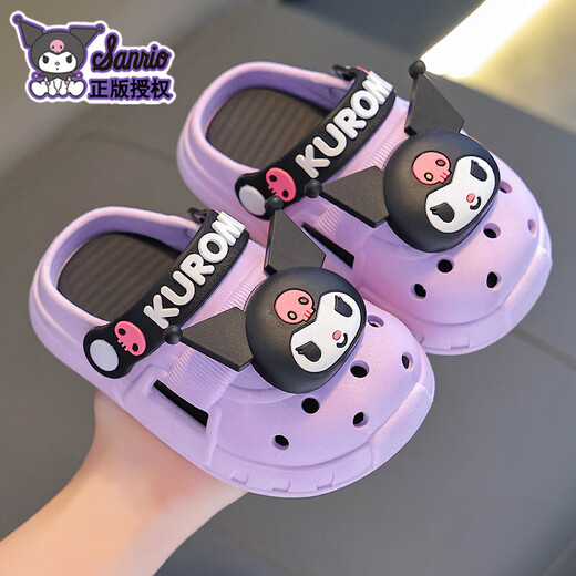 Melody summer children's sandals, girls' non-slip toe caps, breathable outer wear, small and medium-sized children's beach clogs, melon red Melody (upgraded environmentally friendly material) 12 26/27 size (shoe inner length 16CM, suitable for feet 15