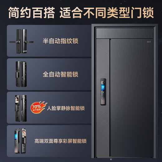 英典玄武甲级防盗门家用入户门智能门进户门加高门楣子母门防撬防爆别墅大门 2050*1050/2150*960 【顶配款】双面大彩屏+主动对讲+3D人脸智能锁