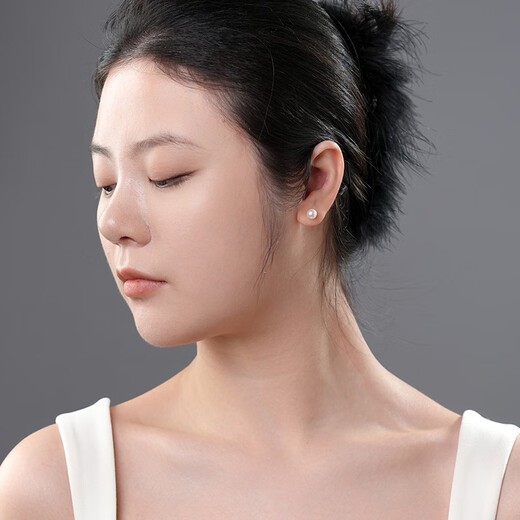 Dara Sakura Pink 925 Silver Freshwater Pearl Earrings Women's Earrings Simple and Versatile Birthday Gift for Girlfriend and Wife Practical Gift