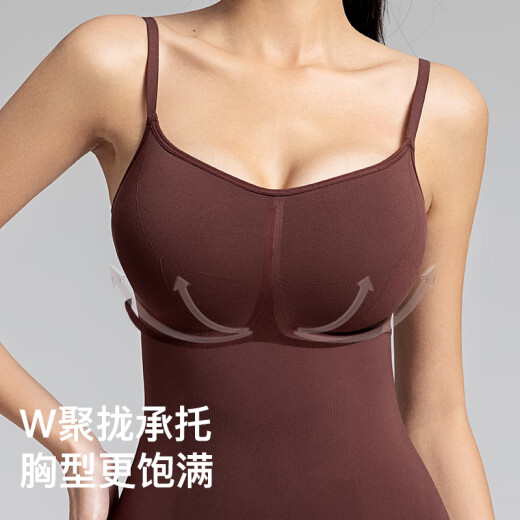 曲线主义云朵三角塑身连体衣收腹提臀夏季薄款 XL （140-160斤）  黑色 