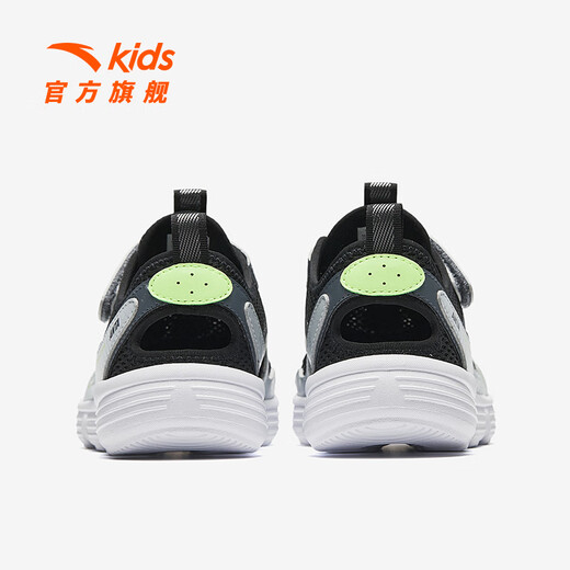 ANTA Children's Sandals Men's Big Children's Shoes 2025 Summer New Product Baotou Lightweight Outdoor Soft Elastic Beach Shoes Black/Anthracite Gray-3 35 Shoe Inner Length 22cm