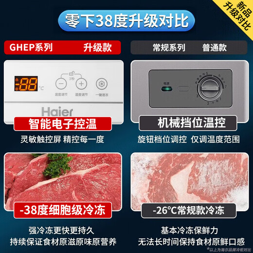 
Haier freezer with large capacity of sub-minus negative-38 degrees ultra-low temperature of 500 liters or more commercially available without frequent defrosting, double-door tea seafood refrigeration and freezing conversion for household use, national subsidy 719 liters [minus 38 degrees electronic temperature control] The body length is 1.86 meters