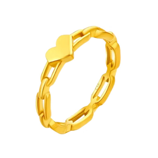 Taijufu pure gold-wrapped silver 999G gold color love ring for women, fashionable, fresh and versatile, women's index finger ring, love ring, thicker gold layer, standard