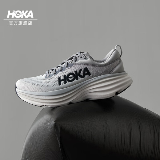 HOKA ONE ONE男款夏季邦代 8公路跑步鞋BONDI 8轻盈舒适缓震透气 鲨鱼灰 / 雾灰(建议拍大半码) 41
