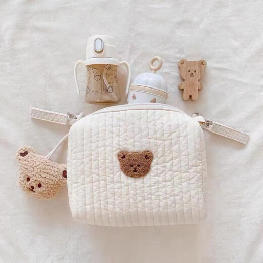 Korean baby stroller hanging bag multi-functional bear mommy bag baby walking artifact accessories bag name list coffee bear