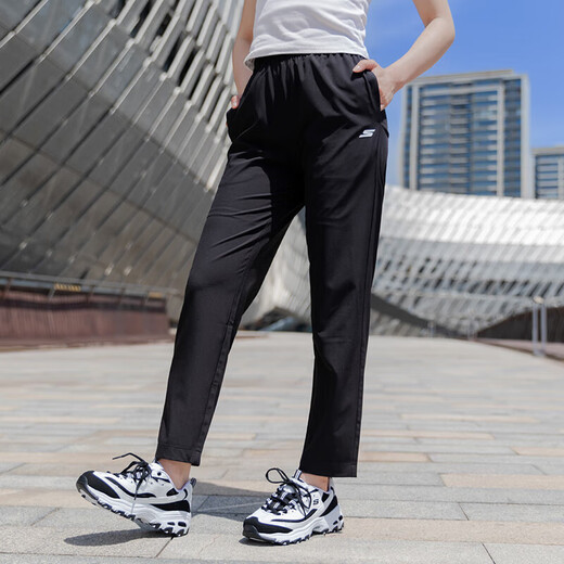 斯凯奇（Skechers）g套装女 运动服跑步健身训练白色POLO衫翻领短袖T恤 直筒裤休闲裤 女两件套/POLO衫+长裤 M