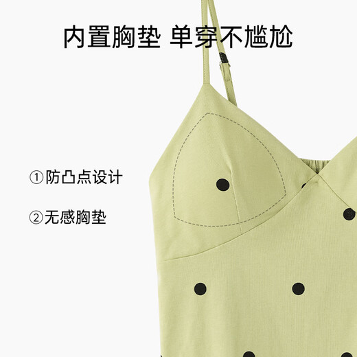 Alle Klassen-A-Baumwoll-Ära Drei-teilige Feder- und Herbst-Pyjamas mit Brustpolster für Frauen Langärmele Baumwollhaus-Einschränkung Klimaanlage 3E3271 Bud Yellow M [7A Antibakterielle Xinjiang-Baumwolle]