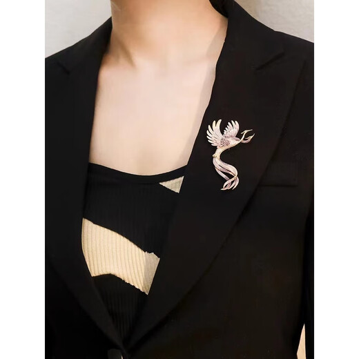 Chishou Enamelo Temperamento Phoenix Broche para mujeres Traje de moda de alta gama Pin Cardigan Botón Séter Séter XL688/Color Phoenix Brooch