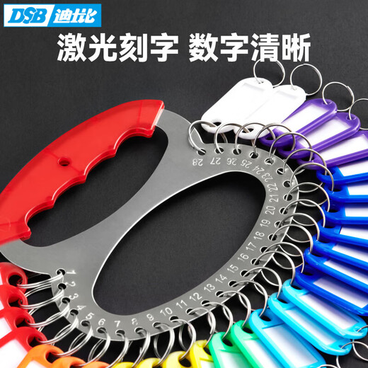 DSB (Disby) Red Key Disk 18-bit Key Ring Landlord Tag Card Chain Management Key Chain Thickened Stainless Steel Mark Storage (with 23 Marking Cards)
