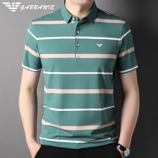 Chiarmania Men's Mercerated Cotton Cotton Fort-Forteed Fort-Fortured Silk Silk Sulk Summer Thin Loind Polo Рубашка поло 826 Blue S 165/80A Рекомендуется 120JIN [JIN равно 0,5 кг] или меньше