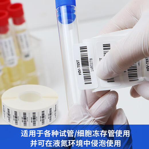 Konstante Standard -Testrohr Spezialetikett Papier Rückkleber Laborblut Sammlung Biologischer Tieftemperaturwiderstand Selbstklebend - 196 Grad Flüssigstickstoffkühlung und Kühlung Barcode Druckpapier gefrorener Speicherrohr Zentrifugalrohr Aufkleber - 40 Grad Testrohr wasserdicht 40*25-1200 Blätter