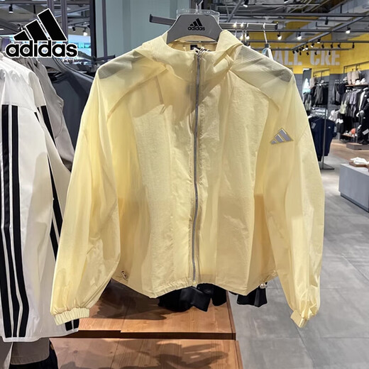 阿迪达斯（adidas）外套女装2025春季新款运动服梭织舒适透气薄款防晒连帽夹克 JZ1656 M