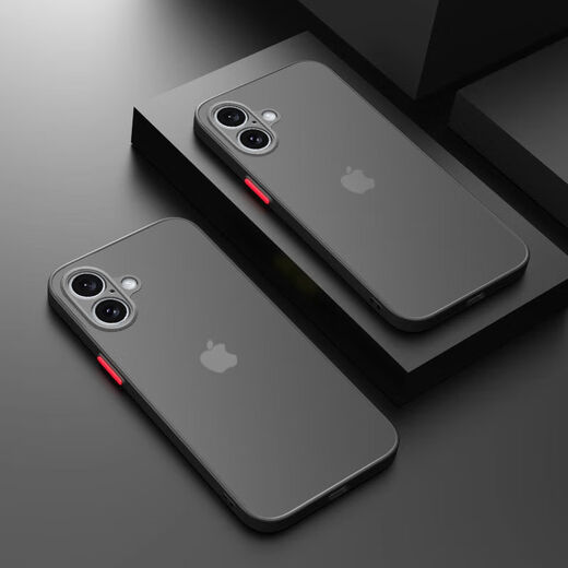 Swanko is suitable for Apple 16 mobile phone case iPhone 16 mobile phone case matte ultra-thin full-cover lens protective case anti-fall independent button - 16 matte black red