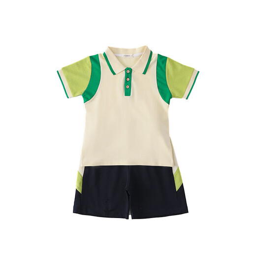 童然幼儿园园服夏季新款小学生校服班服六一表演服棉质运动英伦风套装 6627短袖+短裙 150 码