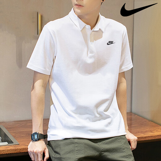 耐克（NIKE）短袖t恤男士2025夏季新款运动服针织透气翻领POLO衫上衣半袖 纯棉FN3895-100白色 L 建议身高170-175体重120-140斤
