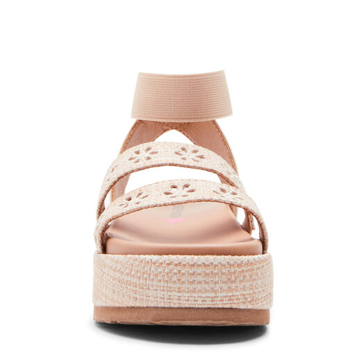 Steve Madden Girls' Shoes Kelsi Canvas Wedge Sandals, Natural Natural 5 Big Kid