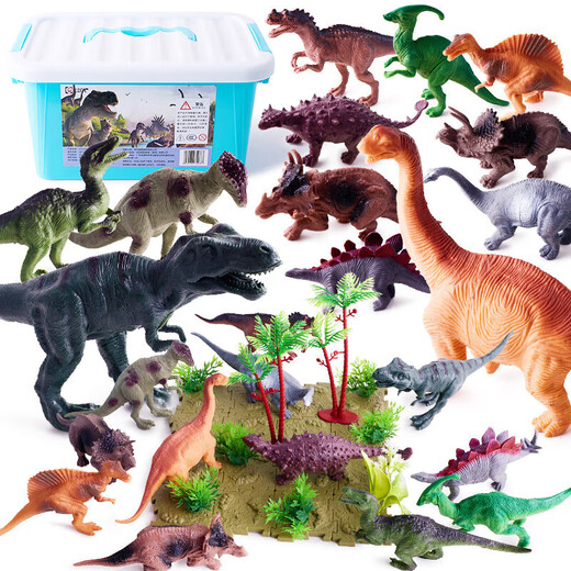 Guofan (Guofan) Kinder Dinosaurier Model Spielzeug und Mädchen Weichkleber Tyrannosaurus Rex Simuliertes Dinosaurier Tier Set Kindertag Geschenk