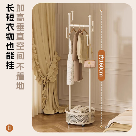 Quanpinwu clothes hanger clothes drying rack floor-standing household coat rack removable wheeled clothes bedroom dormitory storage 40