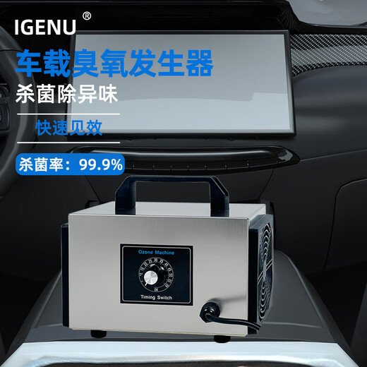 IGENU Portable Ozone Generator Car Disinfection Machine Home New House Decoration Formaldehyde Removal Kitchen Bathroom Sterilization Deodorization Car Air Purification Smoke Smell 12v10g/h (Car Home Dual-use Model)