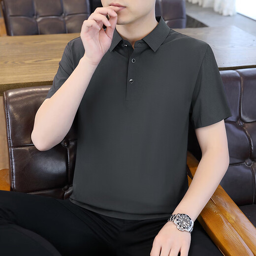 
HUALIN FASHION summer ice silk shirt men's youth trend short-sleeved shirt 6629 gray-green XL (about 120~140 Jin [Jin equals 0.5 kg] can be worn)