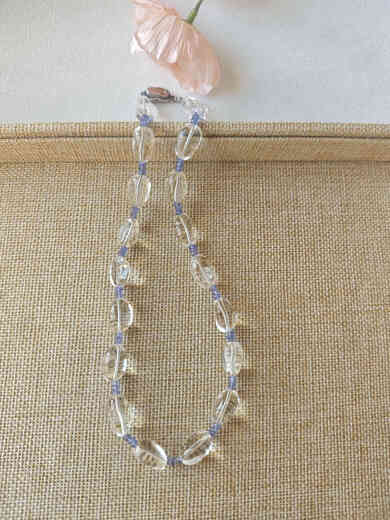 Chishe original natural crystal white crystal tanzanite necklace ins simple and versatile niche high-end design