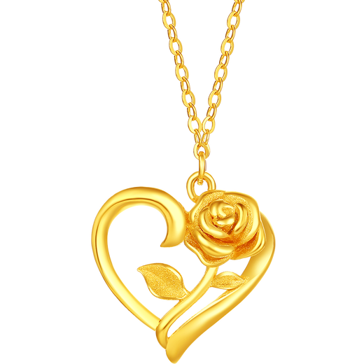 Saturday blessing love rose gold necklace female pendant birthday gift price A0613735 about 3.61g40+5cm