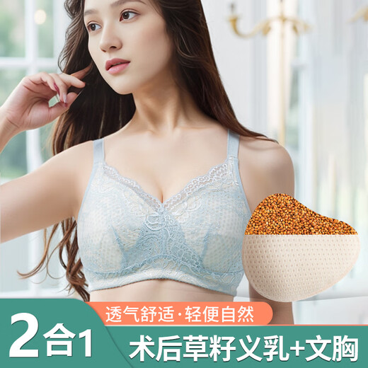 义乳文胸乳腺术后专用胸罩假胸假乳房切除内衣无钢圈二合一透气 肤色 (单件文胸) 34/75 【建议100斤内】