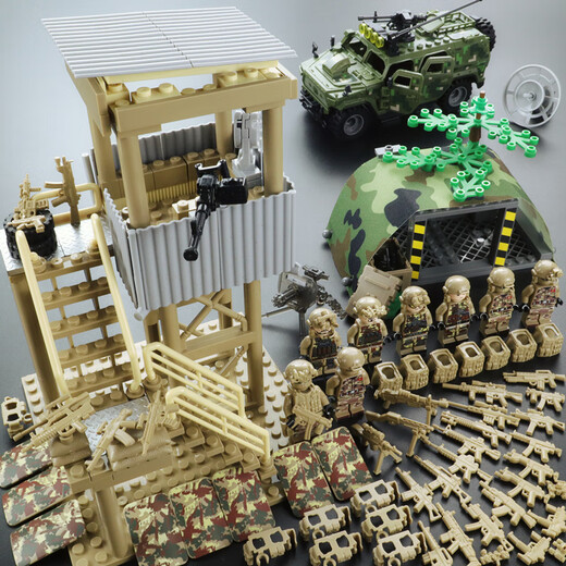 LEGO compatible building blocks military tank special forces minifigure soldiers warrior armored vehicle assembled children warrior special forces + VT-4 tank + Hummer + collection