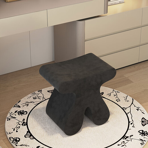 Airworthy original makeup stool bedroom chair makeup stool light luxury dressing stool high-end small stool dressing table stool seat off-white velvet shape 48*30*47