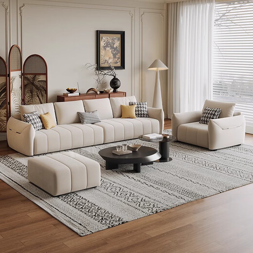 Jian Xin Stoffsofa Chenille Modernes einfaches Sofa Wohnzimmer kleines und mittleres Apartment Drei-Personen-Konkubine-Ecksofa 826