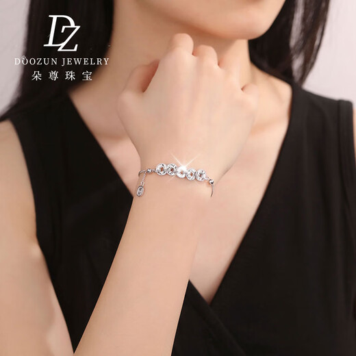 Duozun platinum bracelet for women new pt950 platinum five emperors coin bracelet platinum bracelet five emperors coin bracelet birthday gift in stock 6.58g/length 15.5-18.5cm adjustable
