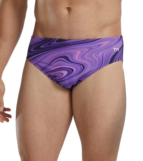 TYR Herren-Badehose, professionelles Wettkampf-Triangel, chlorbeständig und langlebig, dicht und schnell trocknend, Sportschwimmen, Purple Vitality 36