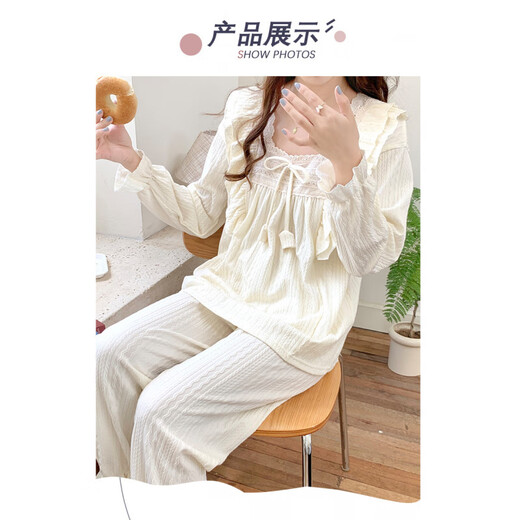 姿伟祺春秋睡衣女提花棉质长袖家居服 9904灰色【长袖+长裤】 185 XXL