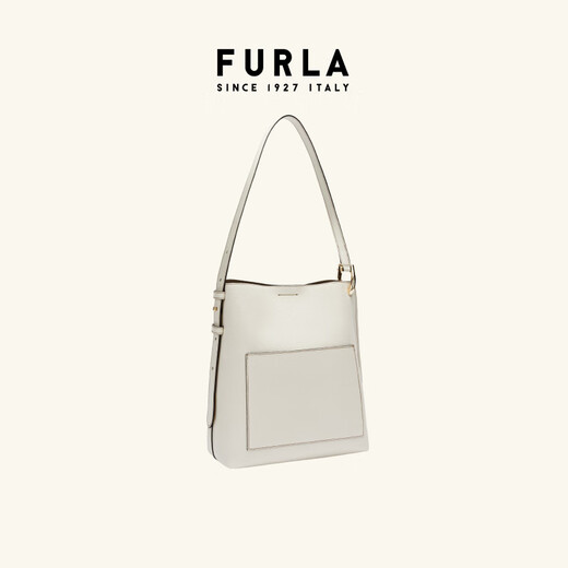 芙拉（FURLA）【618】【平台专供款】MIANOVA牛皮大号女士单肩包水桶包 白色