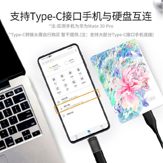 Western Digital (WD) mobile hard drive My Passport accompanying version 2.5-inch mechanical hard drive Painted enterprise customization Mobile phone and computer external connection Busy and prosperous free hard drive package 4TB