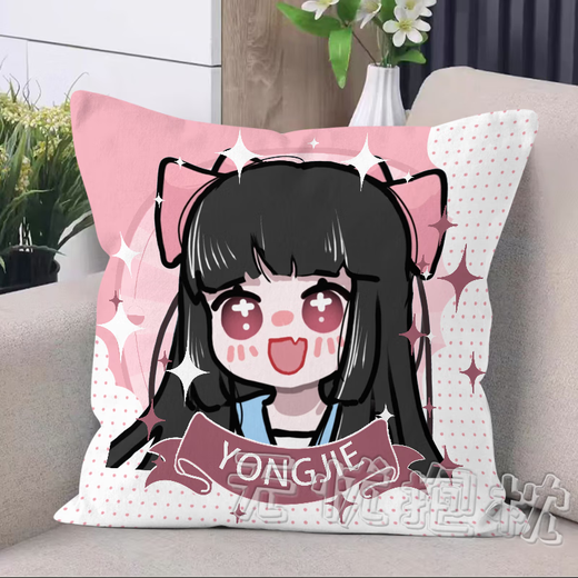 Miaopu le Yongjie Wujian Q Versión de Hu Tao ning Hong Yeyue Demonio de la montaña Girl Girl Almohada periférica Cartoon Camión de almohada para dormir personalizado D679 Gu Qinghan 45*45 cm + patrón de doble cara + núcleo de almohada