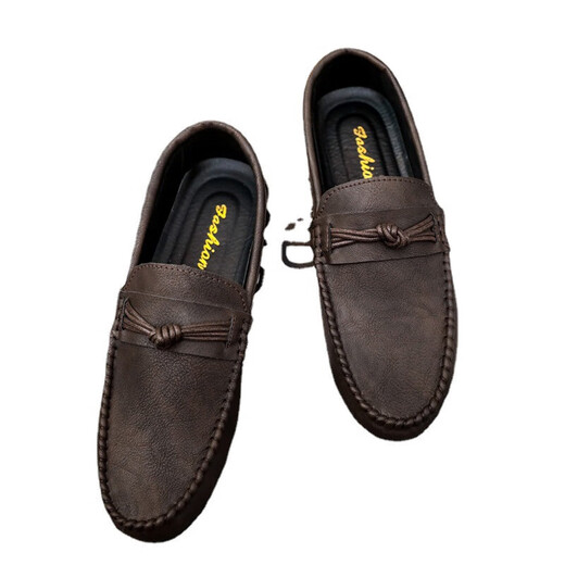 Ueteey Summer Men's Shoes Locs Men's 2025 Coréen Version Men's Men's Casual Leather Soft Sof Social Young Men's Shoes D826 Black 39