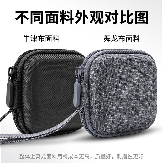 OLYSON is suitable for Western Digital mobile solid-state drive storage box Elements SE protective cover WD accompanying hard drive storage bag new element U disk ultra-small waterproof and shockproof portable bag Western Digital SE new element airbag shock absorption model Oxford Black 7 7cm