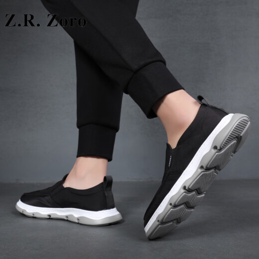 
Z.R.Zoro luxury high-end brand cloth shoes for men 2025 summer new style breathable ice silk one-legged canvas shoes versatile shoes for men gray 42