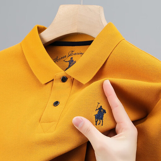 
Legend Paul Paul POLO shirt men's long-sleeved T-shirt pure cotton middle-aged dad spring and autumn clothes high-end top clothes autumn clothes body 6626 red 15XL 165/m/48